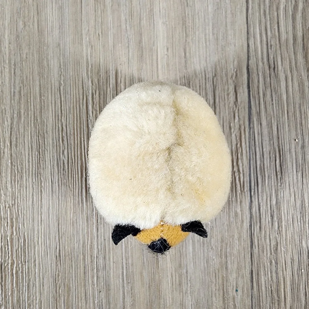 Vintage Miniature Plush Hedgehog Toy Cream Tan Black Tiny Farm Animal 2‎ Inch
